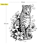 Leopard mit Lilien Tattoo