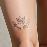 Schmetterling im Lorbeerkranz Tattoo