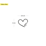 Herz mit Initialen Tattoo (A-Z)