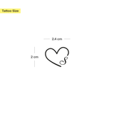 Herz mit Initialen Tattoo (A-Z)