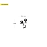 Pfoten mit Initialen Tattoo (A-Z)