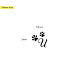 Pfoten mit Initialen Tattoo (A-Z)
