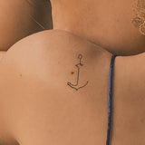 Ein-Linien-Anker Tattoo