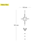 Stern und Herz Ornament Tattoo