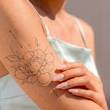 Pfingstrose & Mond Tattoo