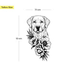 Hund mit Blumen Tattoo