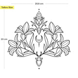 Symmetrisches Lilien Ornament Tattoo