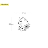 Katze mit Blumen Tattoo