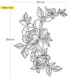 Fineline Pfingstrosen Tattoo
